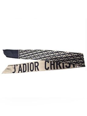 Christian Dior J'Adior Silk Scarf - Navy & Cream 🤩